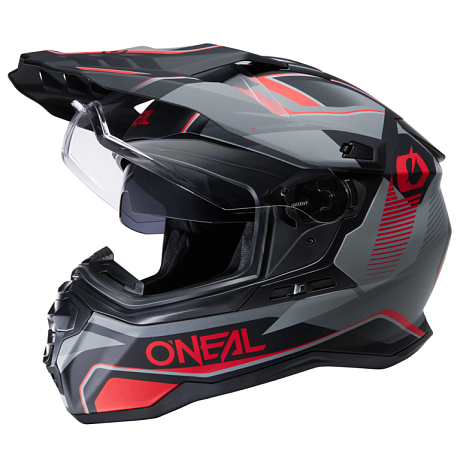 Шлем кроссовый O'NEAL D-SRS Square V24, мат. красный/черный/серый S
